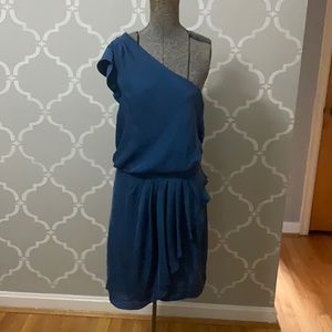 BCBG blue one shoulder dress size 10